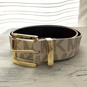 Michael Kors off white and gold belt